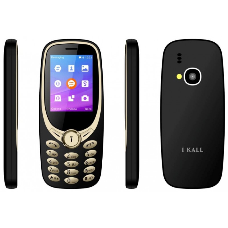 IKall K3311 Gold Black Mobile Phone 2.4 InchDual Sim 1800mAh Battery