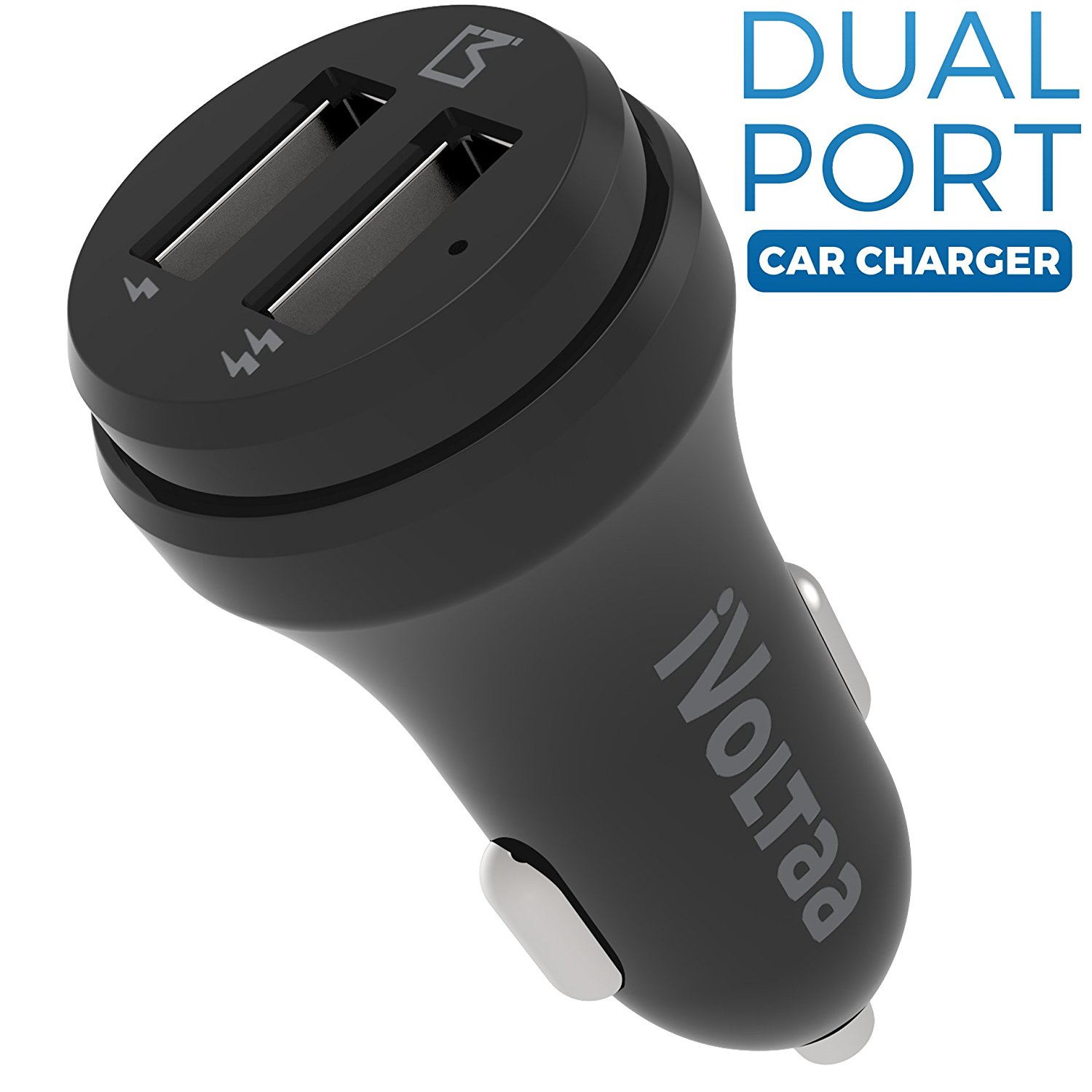 iVoltaa 2.4A Dual Port Car Charger With 1 year warranty