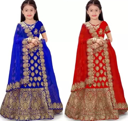 Kedar Fab Kids' Lehenga Cholis Pack of 2 @ Rs.199