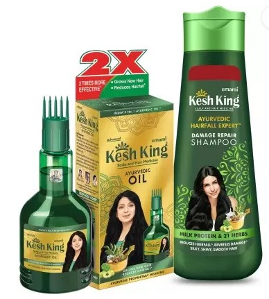 Kesh King Ayurvedic Oil 300ml + Damage Repair Shampoo 340ml