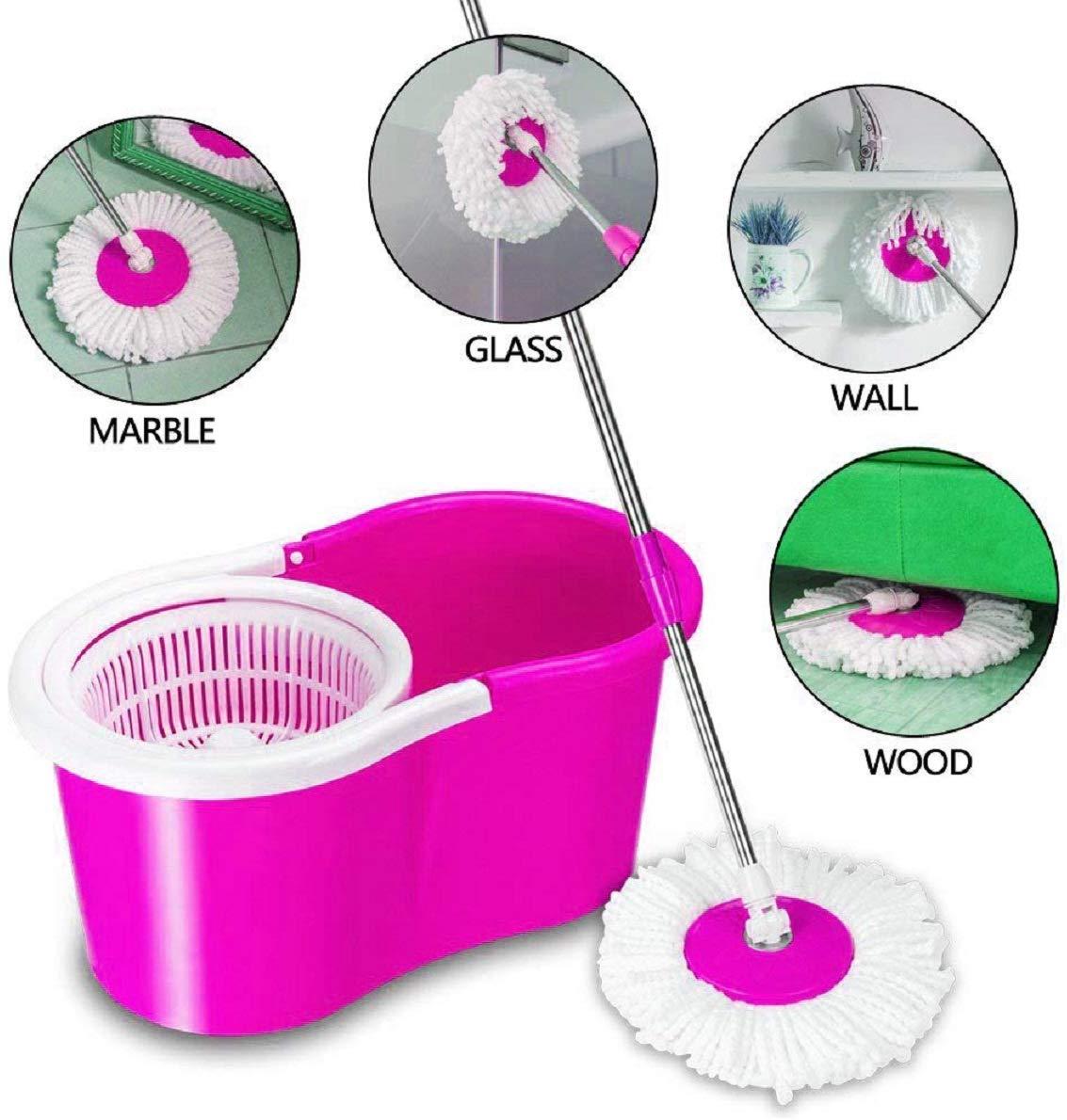 KEVAY P323 Aqua 360° Spin Mop Bucket with 2 Refills