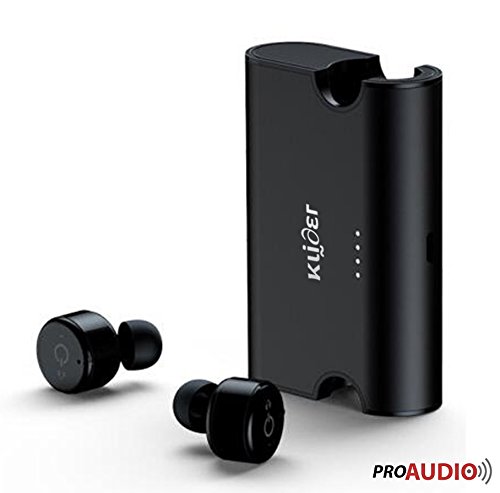 KLIDER ProAudio True Bluetooth v4.2 Earphones With Deep Bass Stereo Sound, CVC 6.0 Noise Cancellation, Magnetic Charging Case And Mic