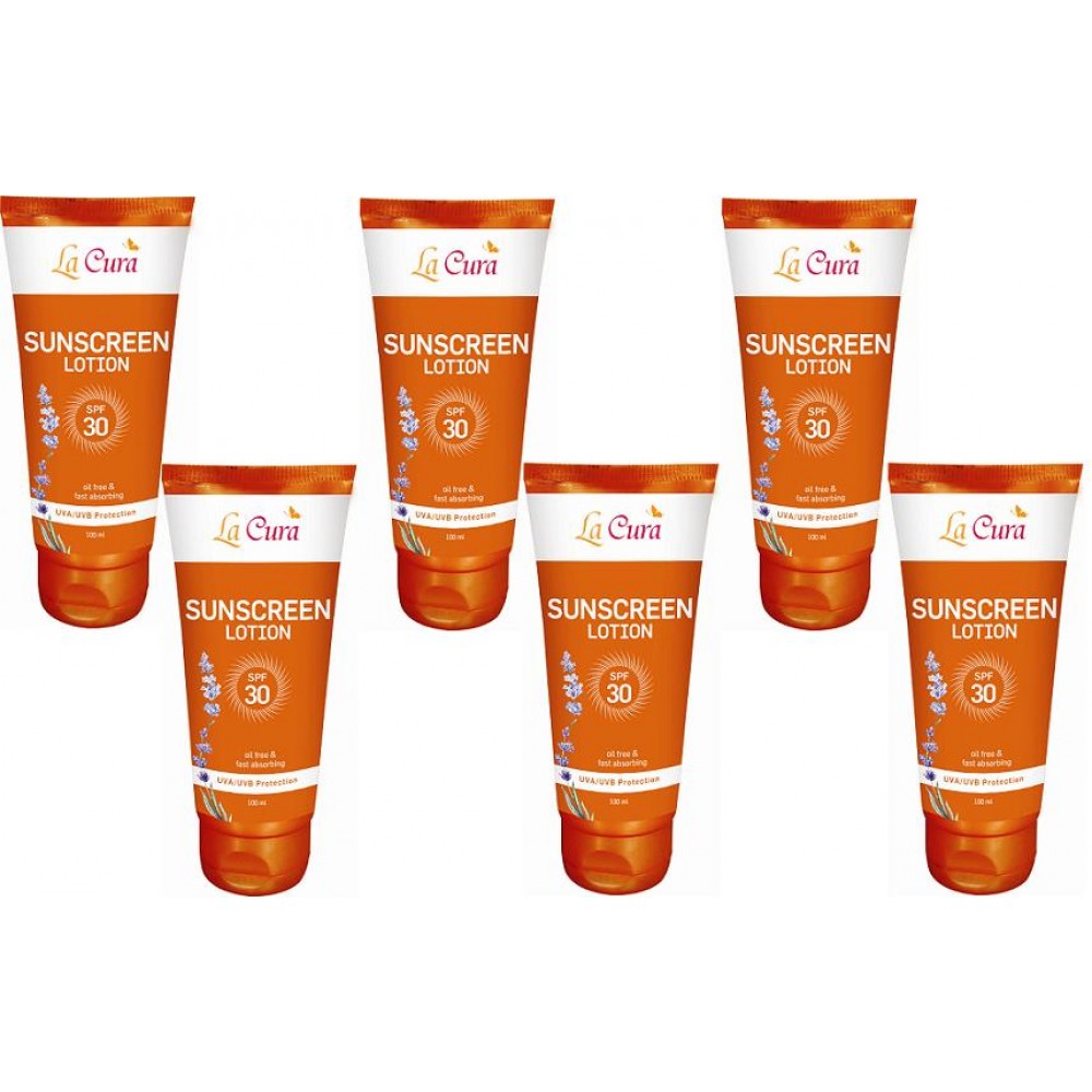 La Cura Sunscreen Lotion SPF 30 - 100ml, Pack of 6