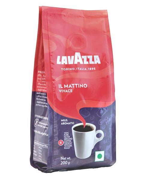 Lavazza IL Mattino Vivace 100% Pure Filter Ground Coffee Powder, 200g