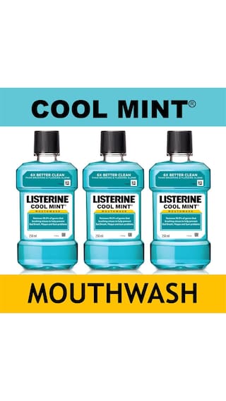 Listerine Mouthwash Cool Mint 250ml Pack of 3