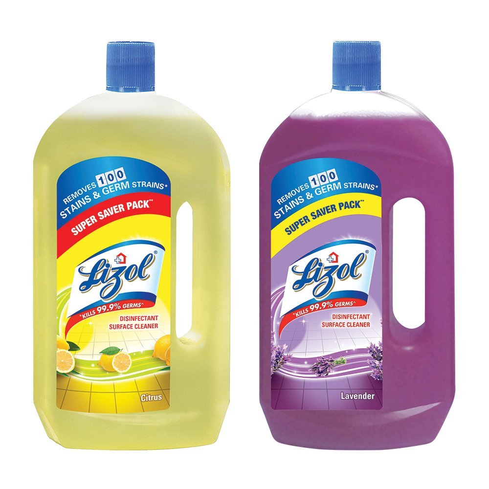 Lizol Disinfectant Floor Cleaner - 975 ml (Citrus) with Lizol Disinfectant Floor Cleaner - 975 ml (Lavender)