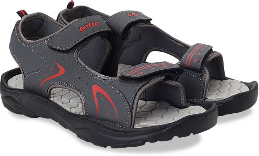 Lotto Men Grey/Red Sports Sandals