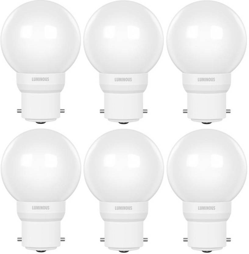 Luminous 0.5 W Round B22 D LED Bulb Pack of 6 Starting From Rs.169