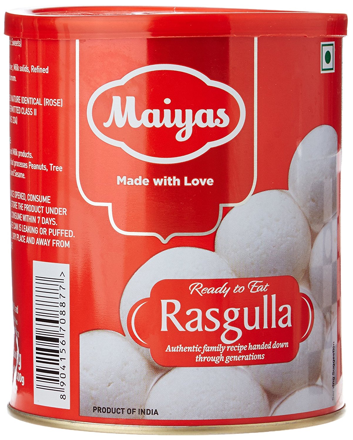 Maiyas Rasgulla Tin, 1kg 