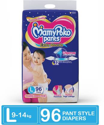 MamyPoko Pants Extra Absorb Diaper, Medium, Pack of 74