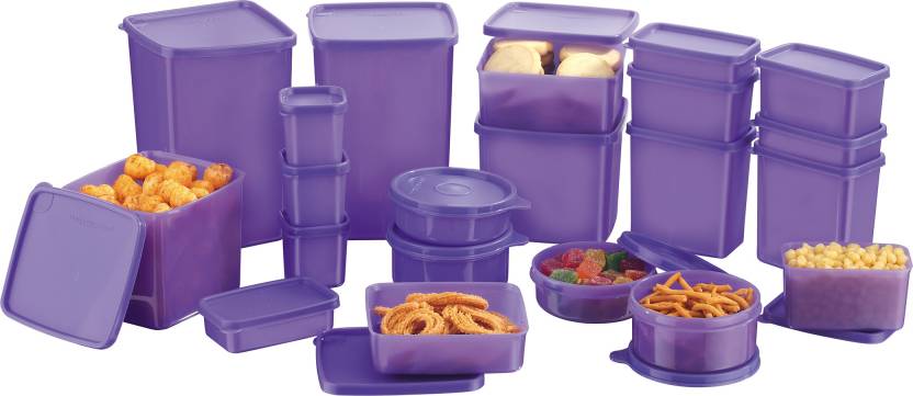 MasterCook - 2000 ml, 1200 ml, 600 ml, 400 ml, 200 ml, 300 ml, 100 ml, 500 ml, 250 ml, 100 ml Polypropylene Multi-purpose Storage Container Pack of 21