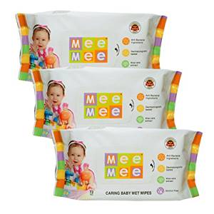 Mee Mee Caring Baby Wet Wipes with Aloe Vera (72 pcs) (Pack of 3)