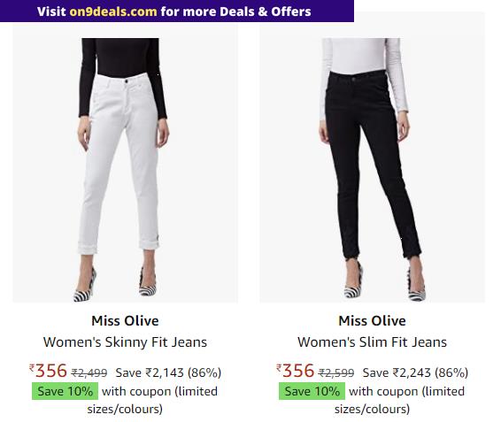 Miss Olive Women's Jeans  From Rs.326 + Extra Discount