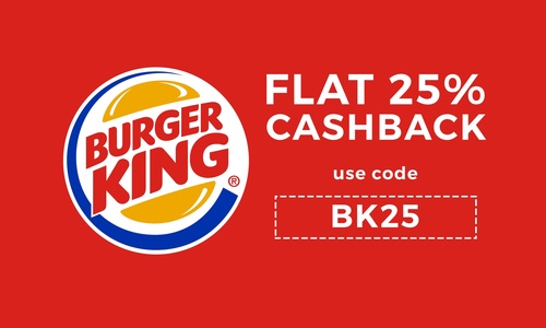 Nearbuy - Burger King Vouchers Flat 25% Cashback + 15% Mobikwik Supercash