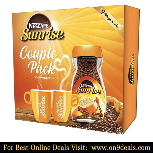 Nescafe Sunrise Coffee Couple Pack - 200g Jar with Free 2 Coffee Mugs