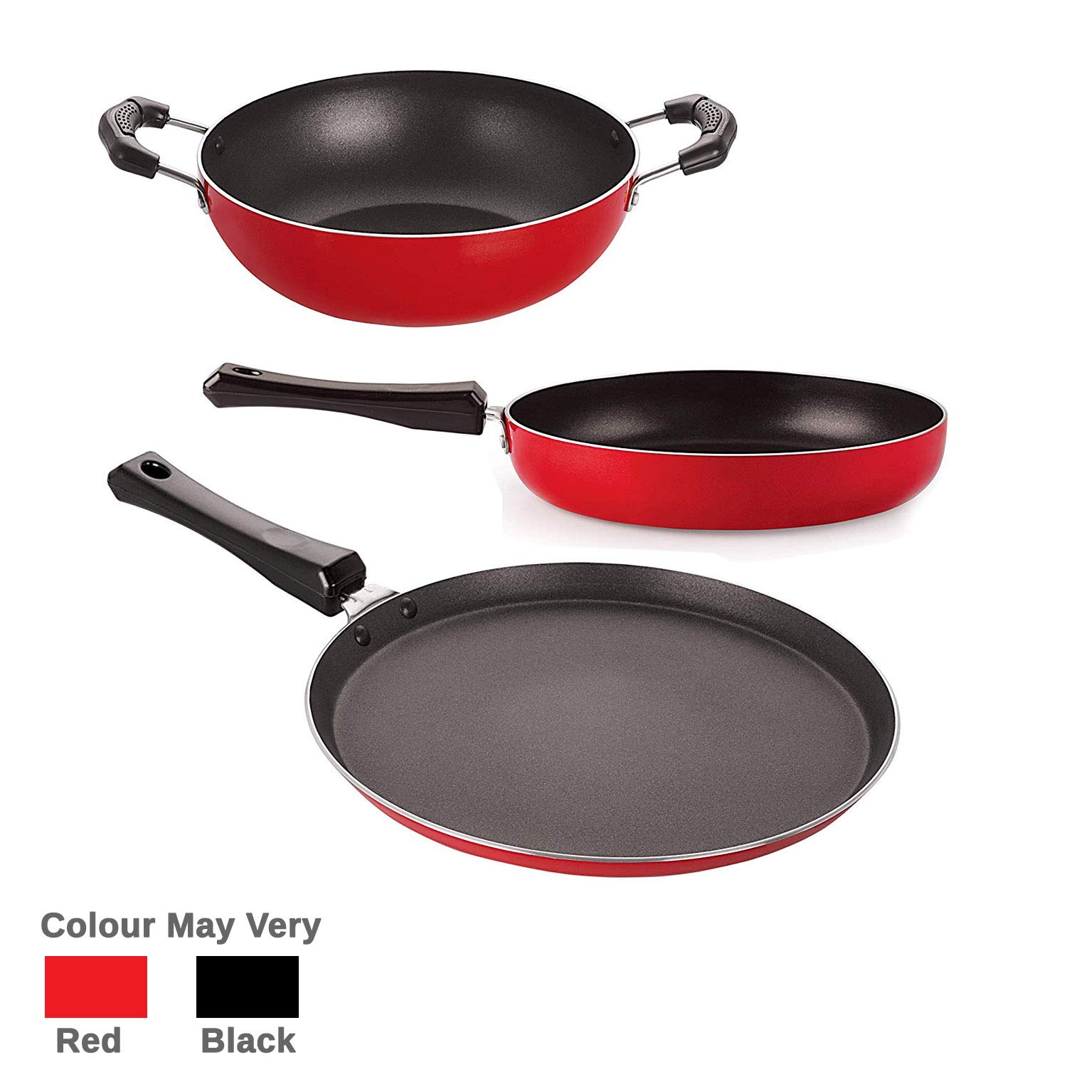 Nirlon Non-Stick Aluminium Mini Cookware Set Tawa, Fry Pan Kadhai