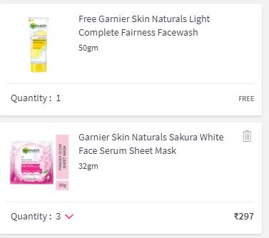 Nykaa - Buy 3 Garnier Face Mask & Get Garnier Face Wash Free