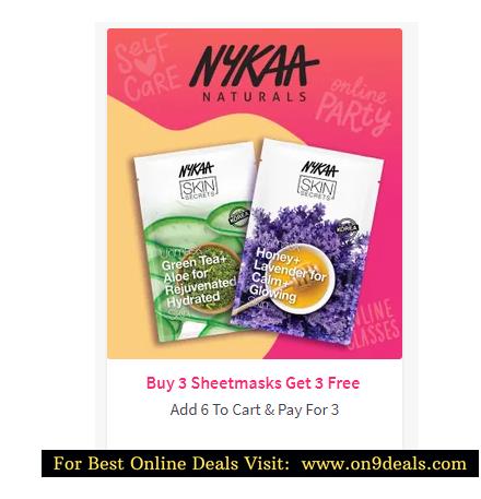 Nykaa - Buy 3 Sheet Masks & Get 3 Free