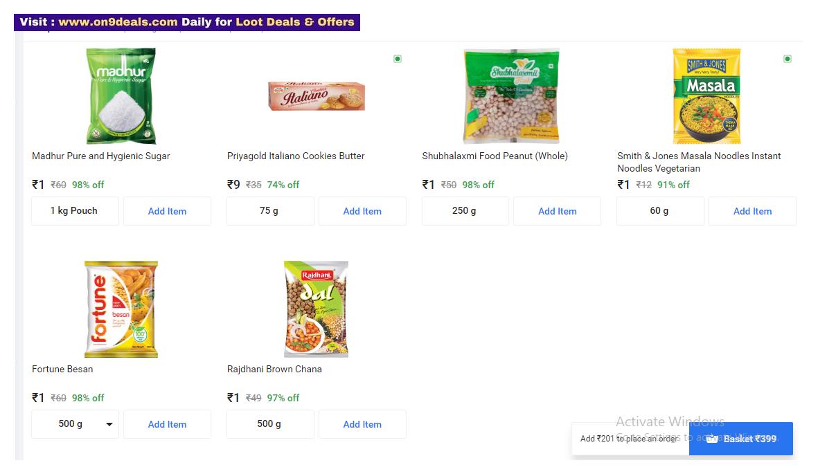 Order 20KG of Fortune Chakki Fresh Atta  @ Rs.660 & Get Grocery Products Worth Rs.266 @ Rs.14