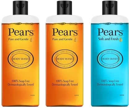 Pears Pure & Gentle Shower Gel + Soft & Fresh Shower Gel 3 x 250 ml