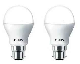 Philips 9 Watt B22 Pin Type LED Bulb Cool Daylight ( Pack Of 2 ) + Rs.200 Electricity Bill Voucher