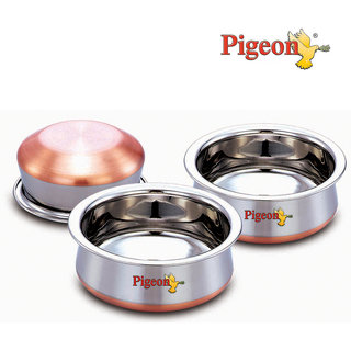 Pigeon Baby Handi Dish Copper Bottom 3Pcs Set 150 ml, 250 ml & 400 ml