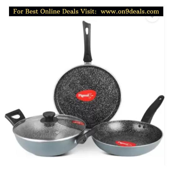 Pigeon Essentials Induction Bottom Cookware Set  (Aluminium, 4 - Piece)