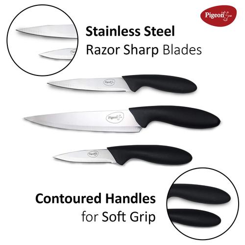 Pigeon by Stovekraft Stainless Steel Kitchen Knives Set, 3-Pieces