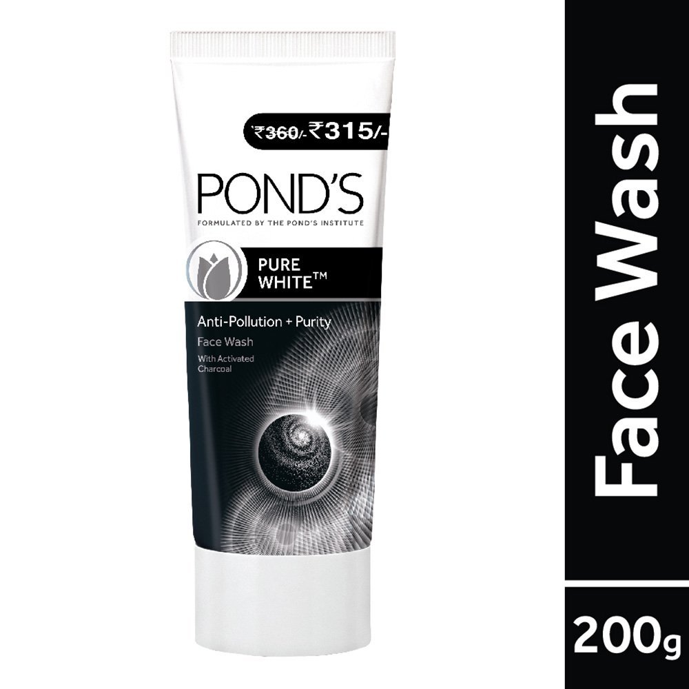 Pond's Pure White Anti Pollution With Activated Charcoal Facewash, 200g