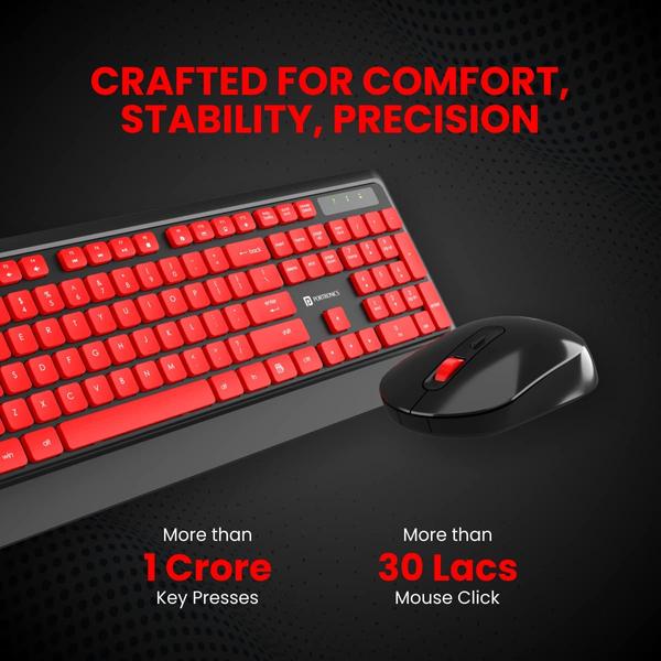 Portronics Key5 Wireless Keyboard & Mouse Combo 2.4 GHz Wireless Noiseless Keys