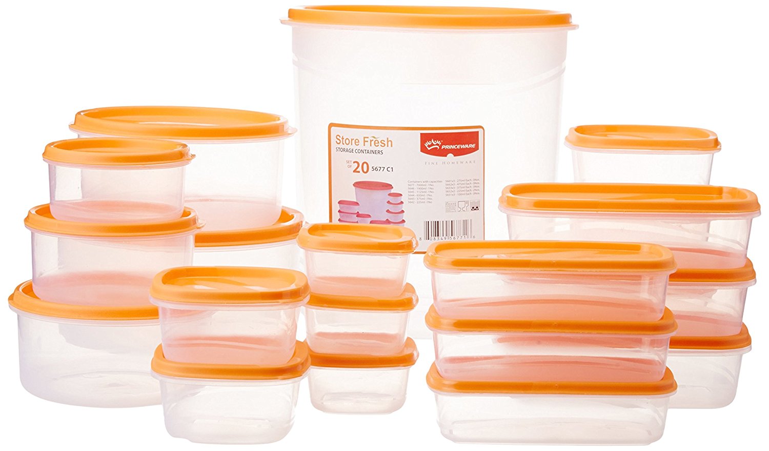 Princeware SF Tal Pak Container Set 20-Pieces