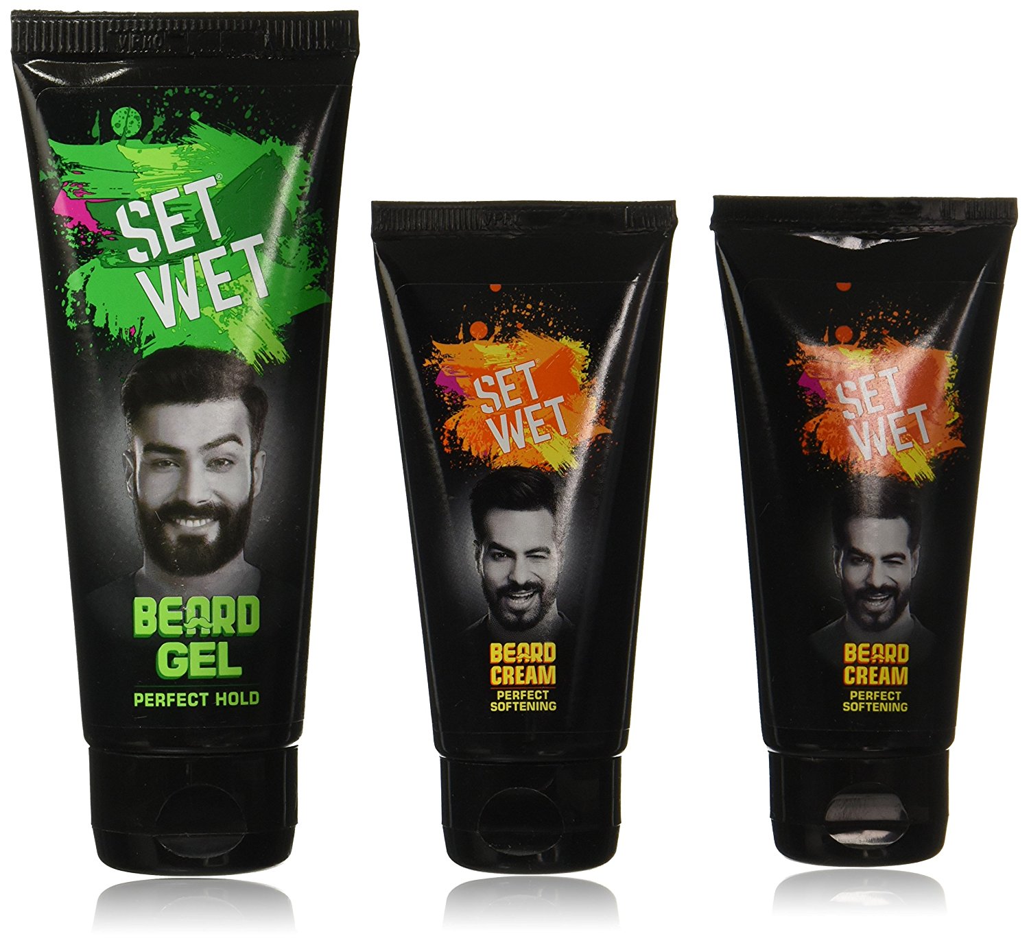 Set Wet Beard Styling Cream, 50ml (Pack of 2) with Set Wet Beard Styling Gel, 100ml