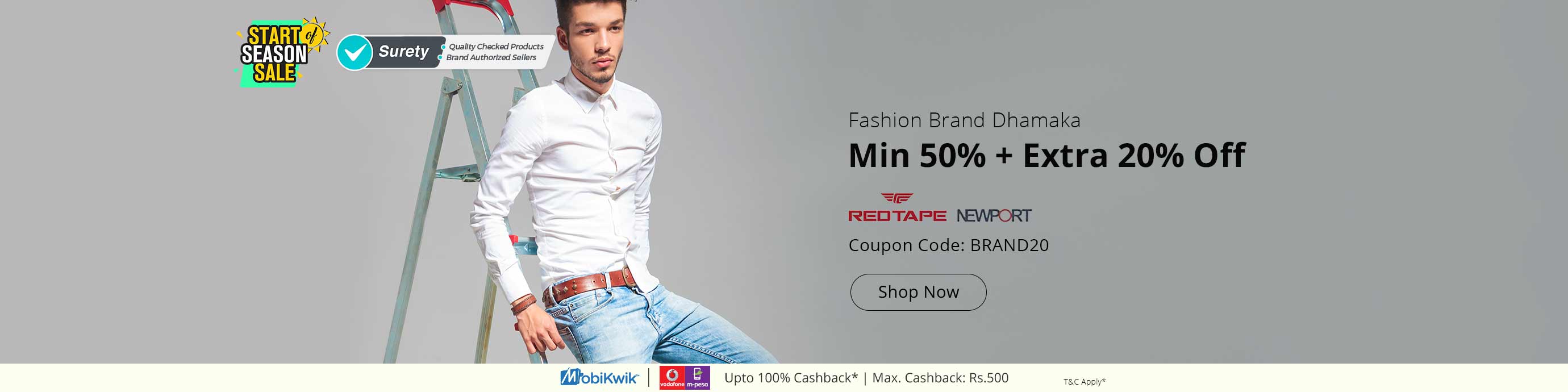 Shopclues - Brand Fest Upto 50% Discount + Extra 20% Discount + 5% Cashback