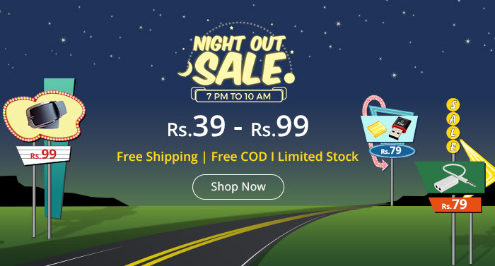 Shopclues - Deals from Rs.39- Rs.99 on Night Out Sale | Free Shipping & COD