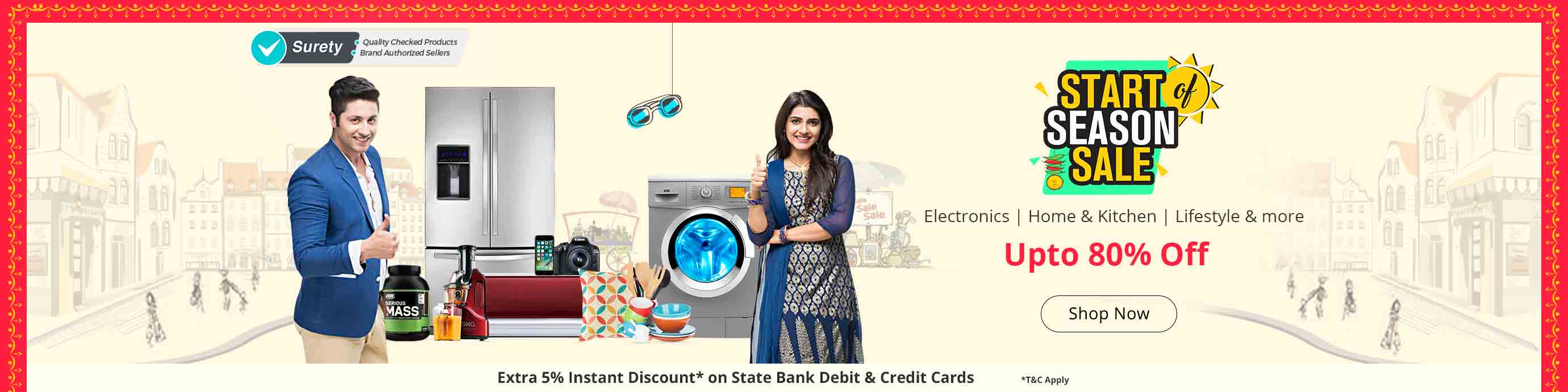 Shopclues - Start Season Sale Upto 80% Discount + Wallet Cashback