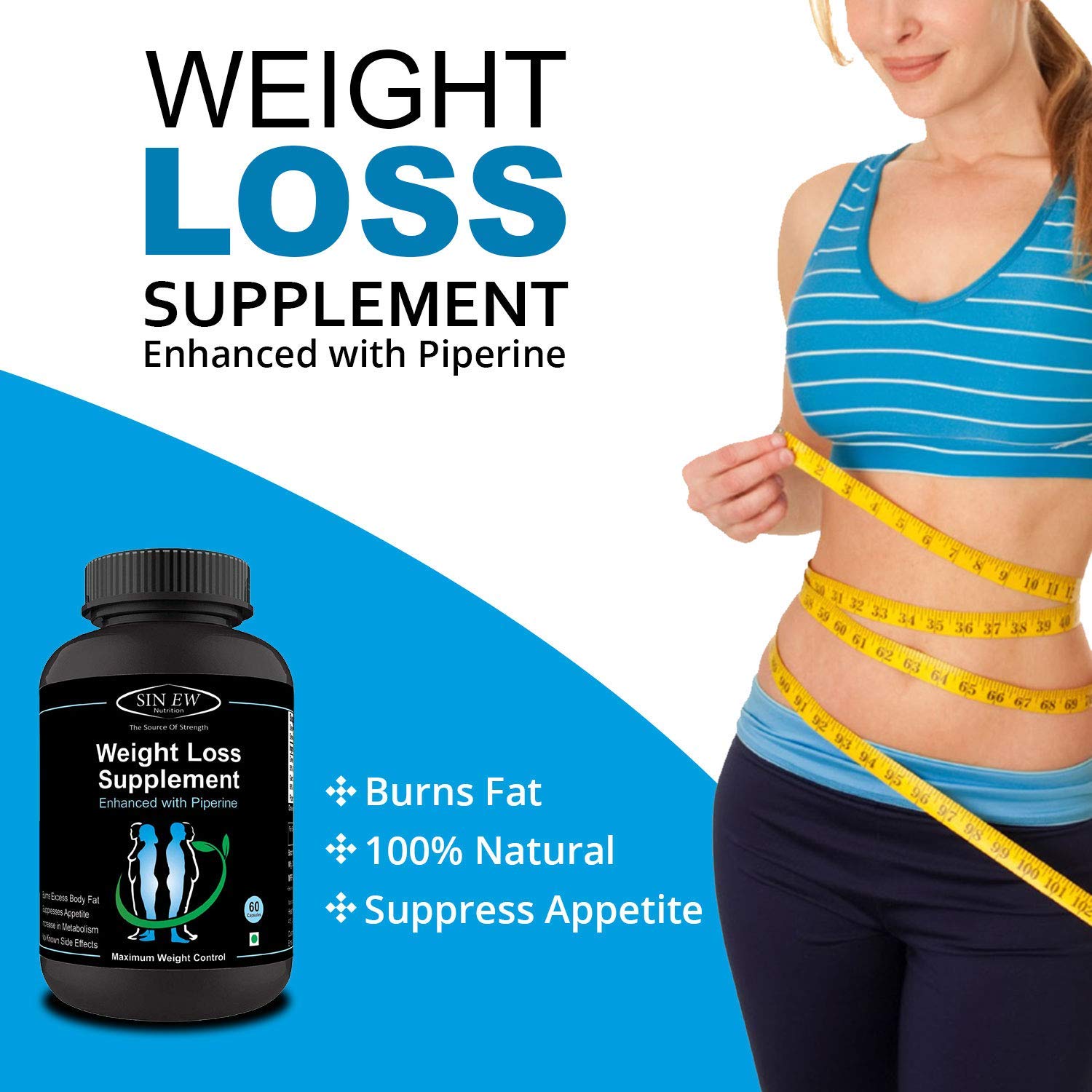 Sinew Nutrition Weight Loss Supplement with Garcinia Cambogia & Green Coffee Beans Extract (60 Capsules)