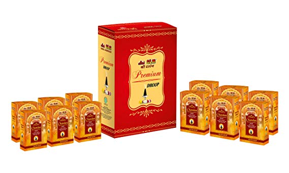 SLM Chandan Sandal Wood DHOOP 12Pcs X 20Sticks