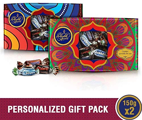 Snickers Shubh Avsar Mixed Miniatures Chocolate Gift Pack, Mosaic- 150g (Pack of 2)