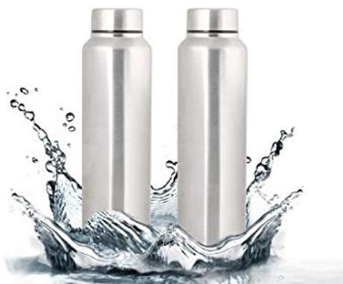 Stainless Steel Water Bottle, 1 Litre Silver Pack of 2