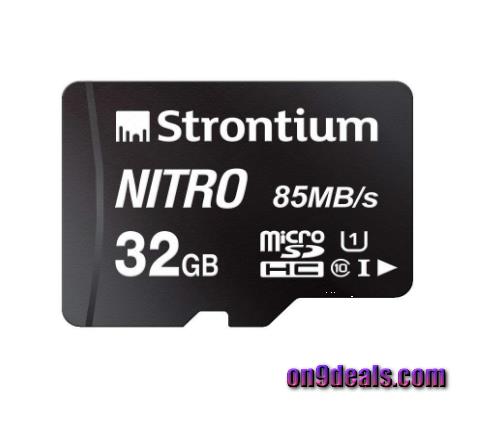 Strontium Nitro 32GB Micro SDHC Memory Card 85MB/s UHS-I U1 Class 10