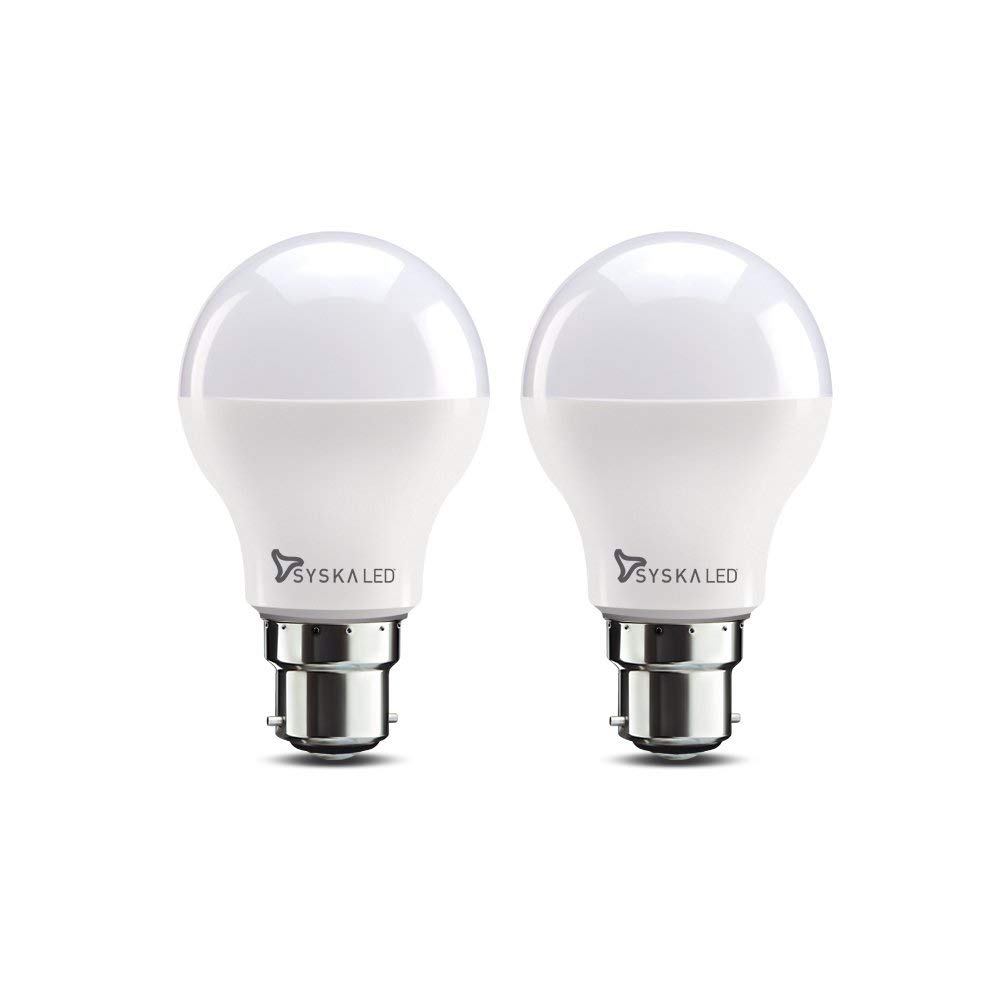 Syska Base B22 9-Watt LED Bulb Pack of 2 Cool Day Light