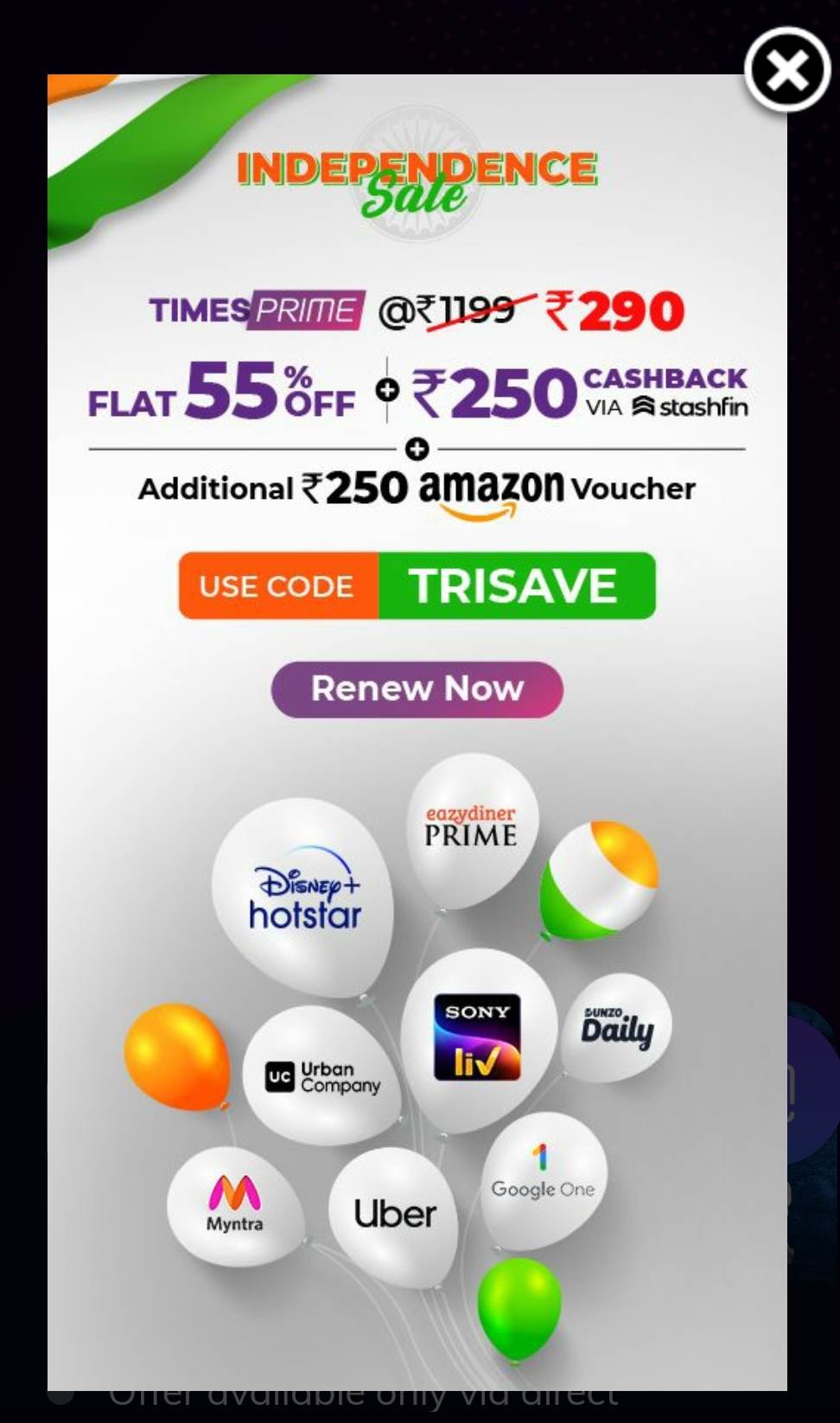 TimesPrime Membership @ Rs.40 Or Rs.290 [Hotstar + Sony Liv + Eazydiner + Uber + Dunzo + Myntra  Coupons & More]