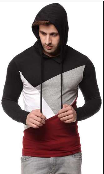 TREND FULL Men Regular Fit Hood Printed T-Shirt - Black