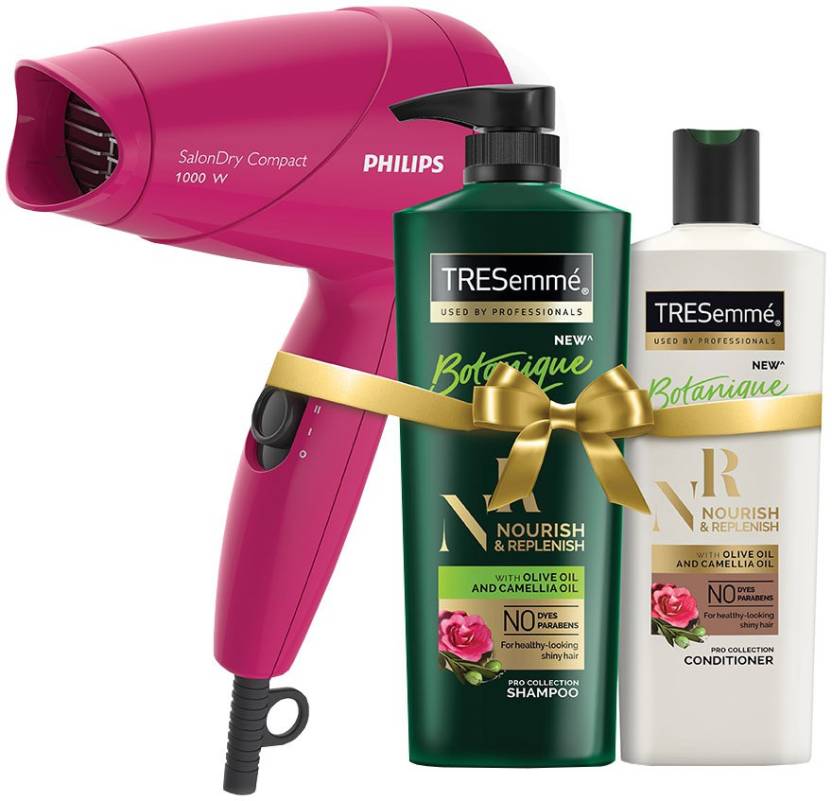 TRESemme Nourish & Replenish Shampoo 580ml & Conditioner 190ml Combo Pack + Philips Hair Dryer