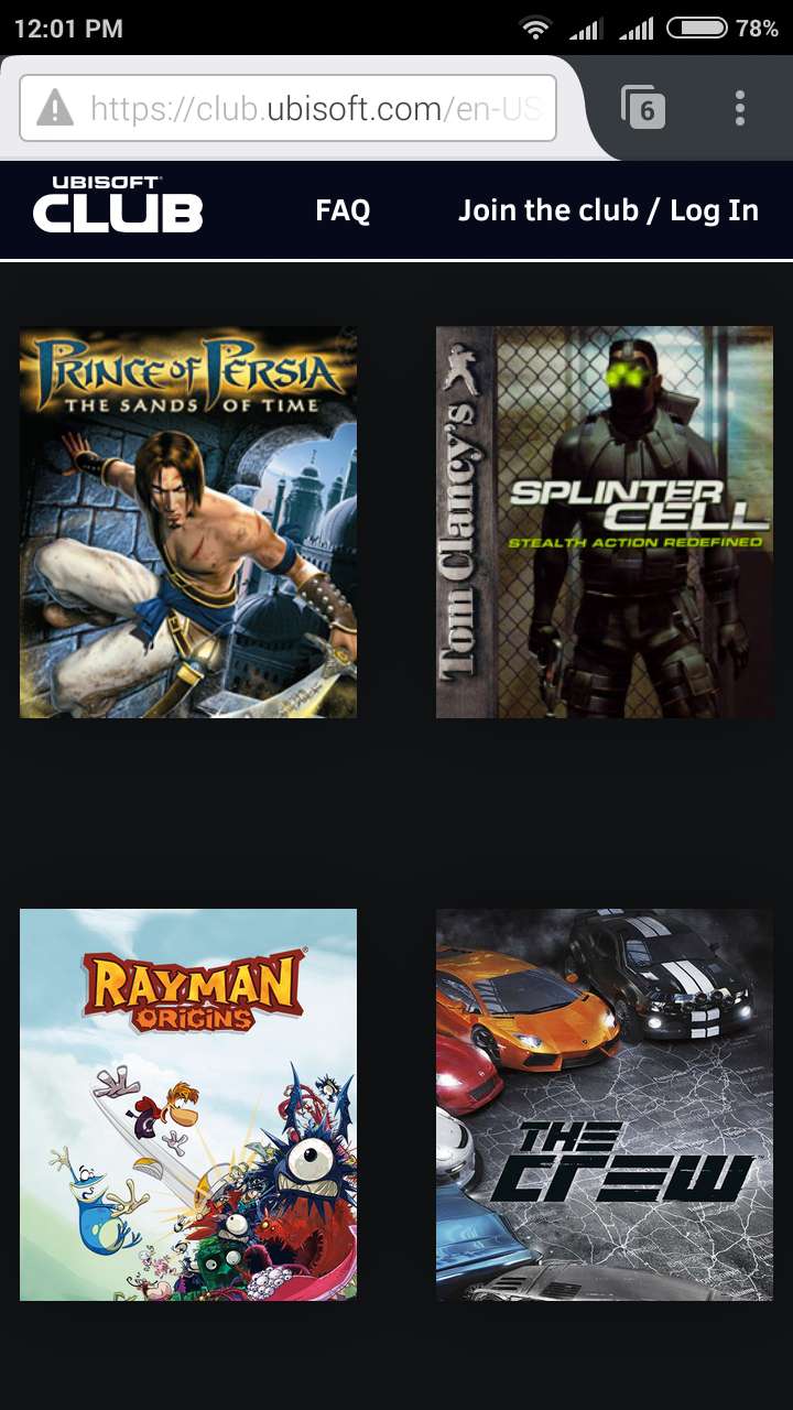 UbiSoft- Prince of Persia Sands of Time Tom Clancy’s Splinter Cell Rayman Origins The Crew Beyond Good and Evil Far Cry 3 Blood Dragon Assassin’s Creed III For Free