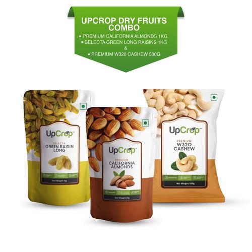 Upcrop Premium Dry Fruits Combo (Almonds 1kg + Cashew 500gm + Raisins 1kg)