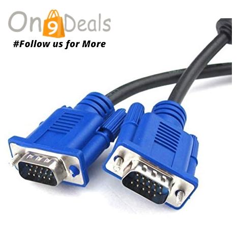 Male to Male VGA Cable 1.5 Meter, Support PC/Monitor/LCD/LED, Plasma, Projector, TFT. VGA to VGA Converter Adapter Cable
