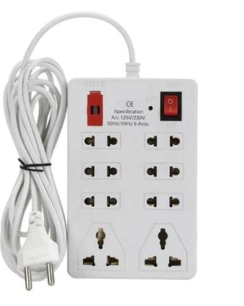 VYLO Mini 8 Plug Extension Strip-Pack of 2 (Cord Length: 2.5 Metre)