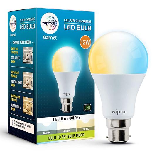 Wipro Garnet 12W Color Changing LED Bulb (Pack of 2)