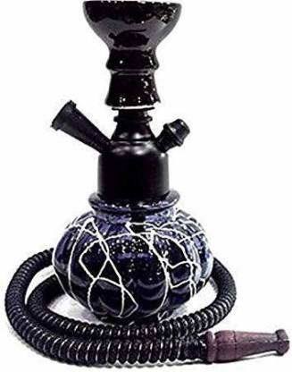 Wish Divine Hookah With Black Met Finish 8 Inches Kharbuza Shaped